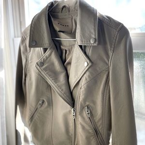 Blank NYC vegan leather beige jacket